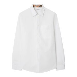 Burberry London England Men Check Detail Cotton Poplin Shirt